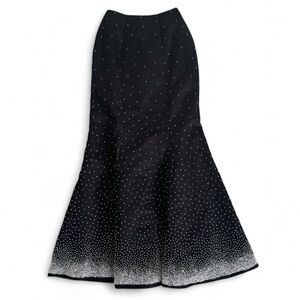 MIKE BENET Black Maxi Formal Beaded Skirt Vintage 70’s Size 2 Tie Cocktail Party